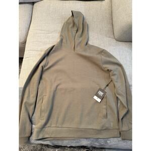 NWT FRYE M Men's Donegal Hoodie Beige Tan Waffle textured pullover